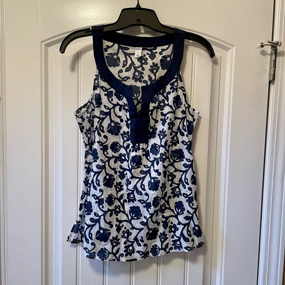 Old Navy, Small, Navy & white gauze tank